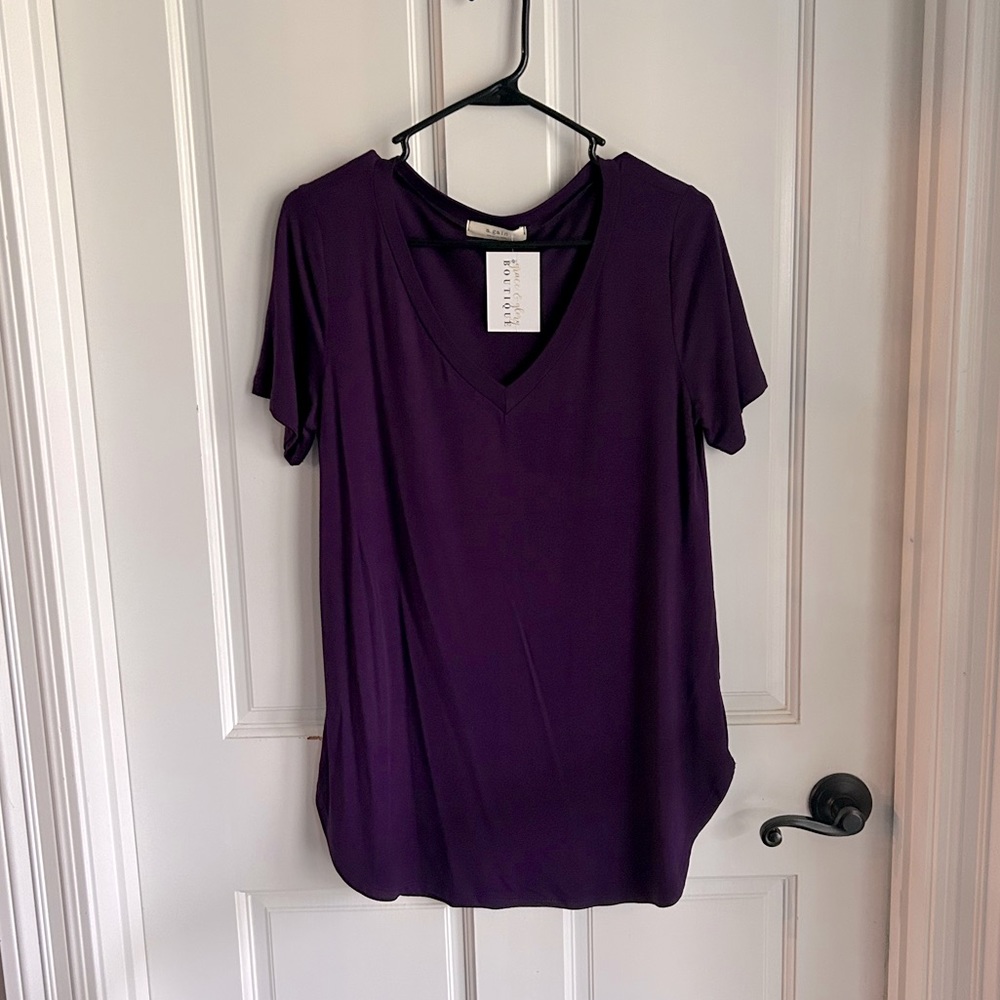 Purple V-neck women’s top
